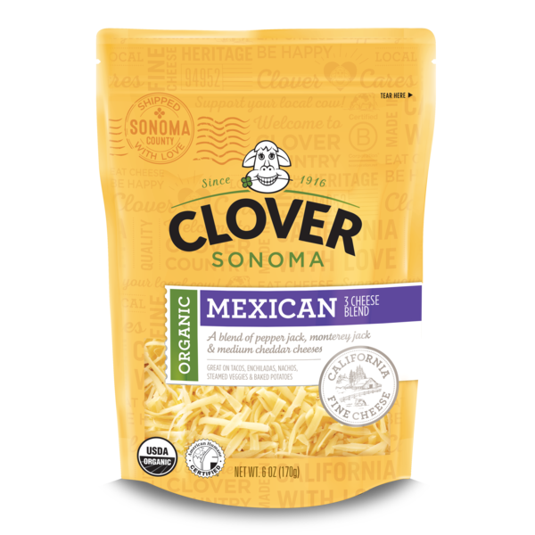 Packaged Cheese Clover Sonoma Organic Mexican Blend Shredded hero