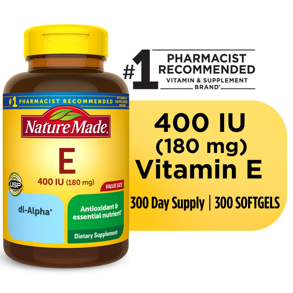 Vitamins & Supplements Nature Made Vitamin E 180 mg (400 IU) dl-Alpha Softgels hero