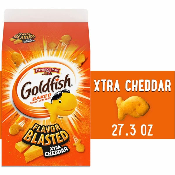 Crackers Pepperidge Farm Goldfish  Flavor Blasted Xtra Cheddar Cheese Crackers hero