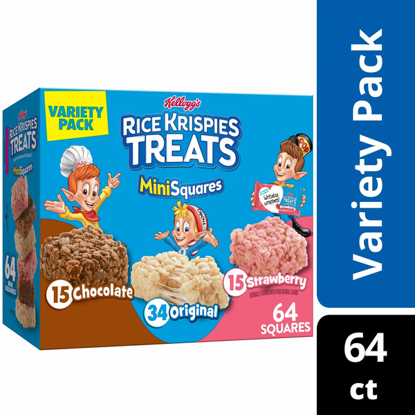 Breakfast Bars & Pastries Kellogg's Rice Krispies Treats Mini Marshmallow Snack Bars, Kids Snacks, Lunch Snacks, Variety Pack hero