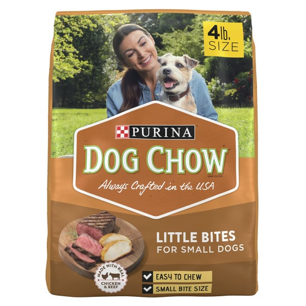 Water, Seltzer, Sparkling Water Purina Dog Chow Little Bites for Small Breed Dog Food Dry Recipe, With Real Chicken and Beef hero