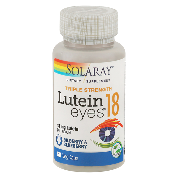 Supplement Combinations Solaray Lutein Eyes 18, Triple Strength, + Bilberry & Blueberry, VegCaps, 18 mg hero