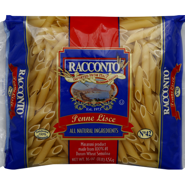 Dry Pasta Racconto Italian Foods Penne Lisce, No. 42 hero