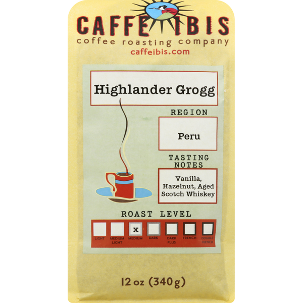 Coffee Caffe Ibis Coffee, Medium Roast, Highlander Grogg hero