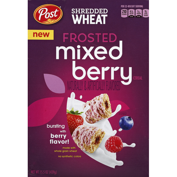 Cereal Post Shredded Wheat Cereal, Frosted Mixed Berry hero