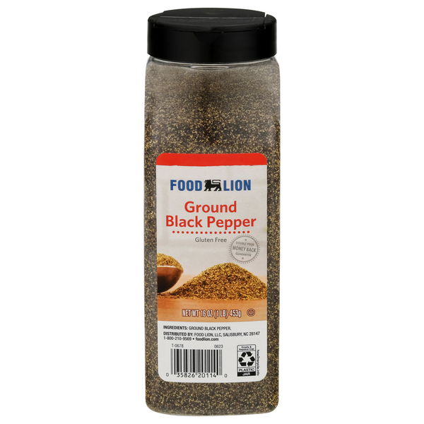 Spices & Seasonings Food Lion Black Pepper, Ground hero