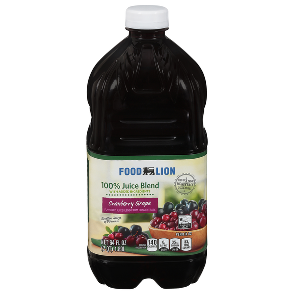 Juice & Nectars Food Lion 100% Juice Blend, Cranberry Grape hero