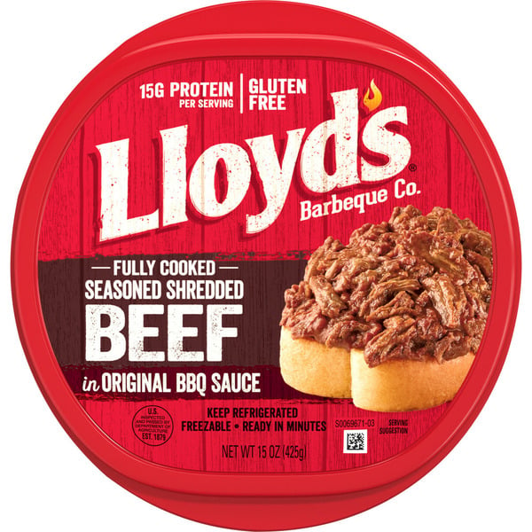 Lunch Meat LLOYD'S Seasoned And Shredded Beef In Original Bbq Sauce hero