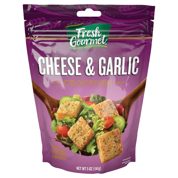 Salad Dressing & Toppings Fresh Gourmet Croutons, Cheese & Garlic hero