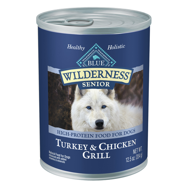 Dog Food & Care Blue Buffalo Wilderness High Protein, Natural Senior Wet Dog Food, Turkey & Chicken Grill hero