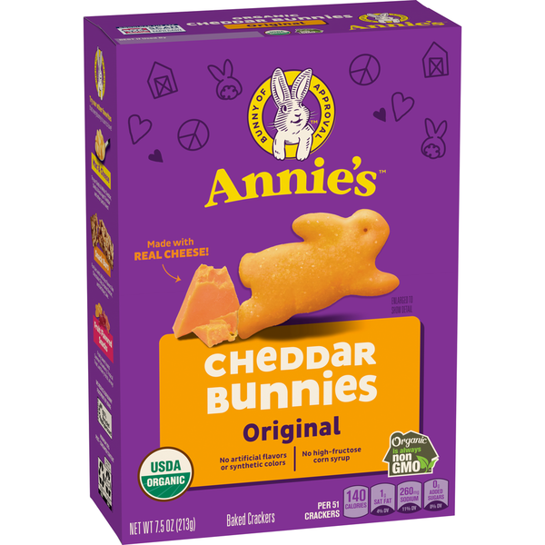 Crackers Annie's Cheddar Bunnies Baked Snack Crackers hero