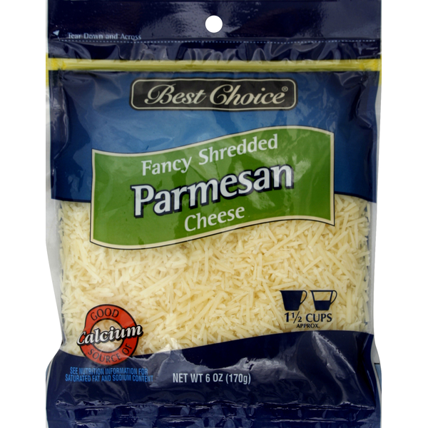 Holiday Items Best Choice Shredded Cheese, Fancy, Parmesan hero