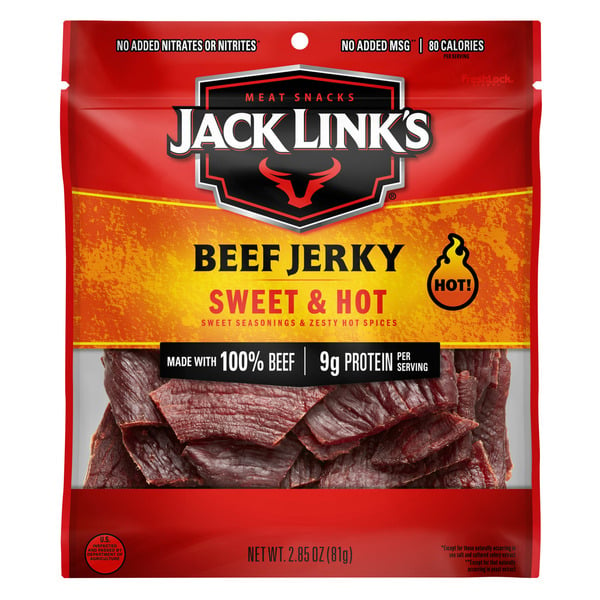 Popcorn & Jerky Jack Link's Beef Jerky, Sweet & Hot, Meat Snacks hero