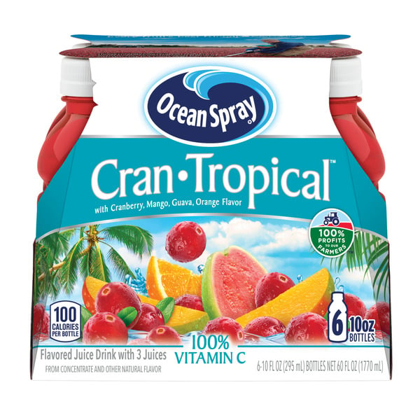 Water, Seltzer & Sparkling Water Ocean Spray Cranberry Tropical Juice Drinks hero