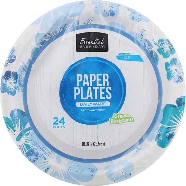 Plates, Bowls, Cups & Flatware Essential Everyday Paper Plates, Dailyware, 10.06 Inch hero