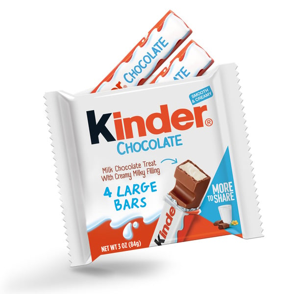 Candy & Chocolate Kinder Chocolate Large Milk Chocolate Bars with Creamy Milky Filling, Individually Wrapped Candy hero