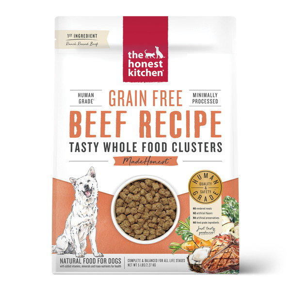 Dog Food & Care The Honest Kitchen Whole Food Clusters Grain Free Beef Dry Dog Food, 5 lb Bag hero