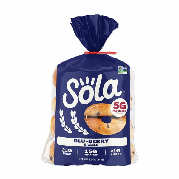 Breakfast Bakery SOLA Blu-Berry Bagels, Non-GMO, No Added Sugar hero