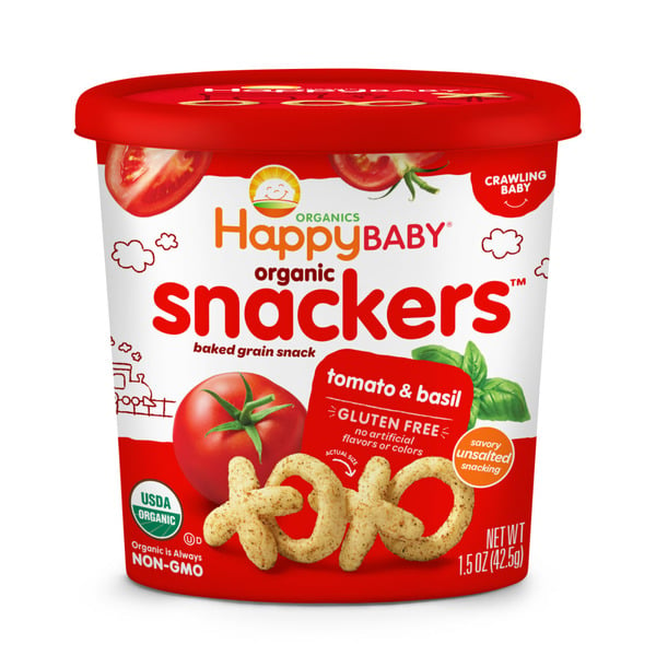 Baby Food & Formula Happy Baby Organics Organic Snackers Gluten Free Baked Grain Snack Tomato & Basil hero