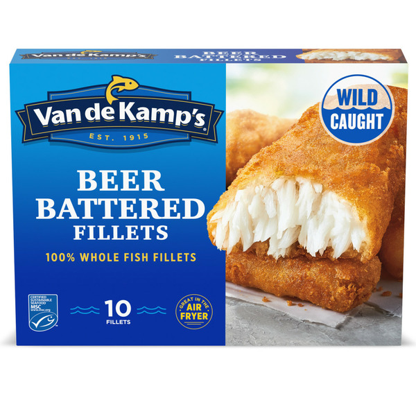 Frozen Meat & Seafood Van de Kamp's Crispy Beer Battered 100% Whole Fish Fillets hero