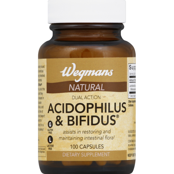 Wegmans Acidophilus & Bifidus, Natural, Capsules hero