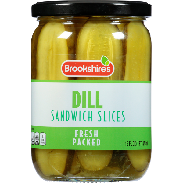 Lunch Meat Brookshire's Pickles, Dill, Sandwich Slices, Fresh Packed hero