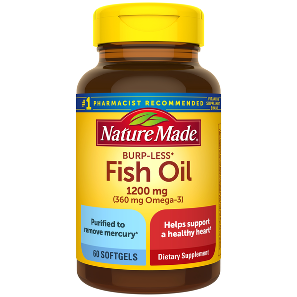 Vitamins & Supplements Nature Made Burpless Fish Oil 1200 mg Softgels hero