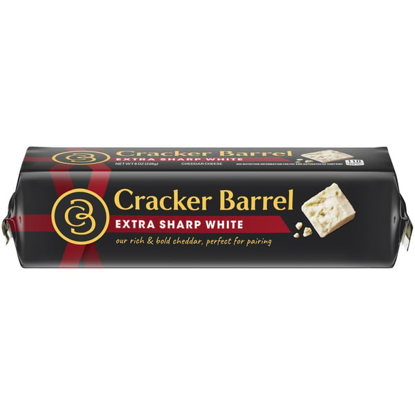 Cheese Cracker Barrel Extra Sharp White Cheddar Cheese, oz Block hero