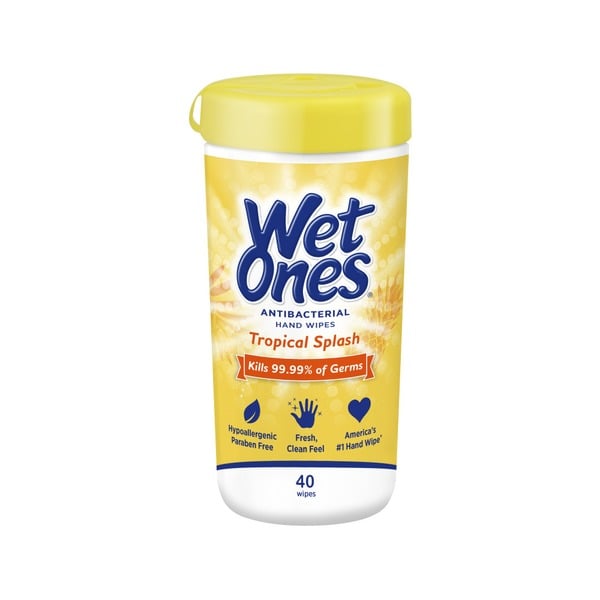 Paper Goods Wet Ones Hand Wipes Tropical Splash Canister - 40 Count hero