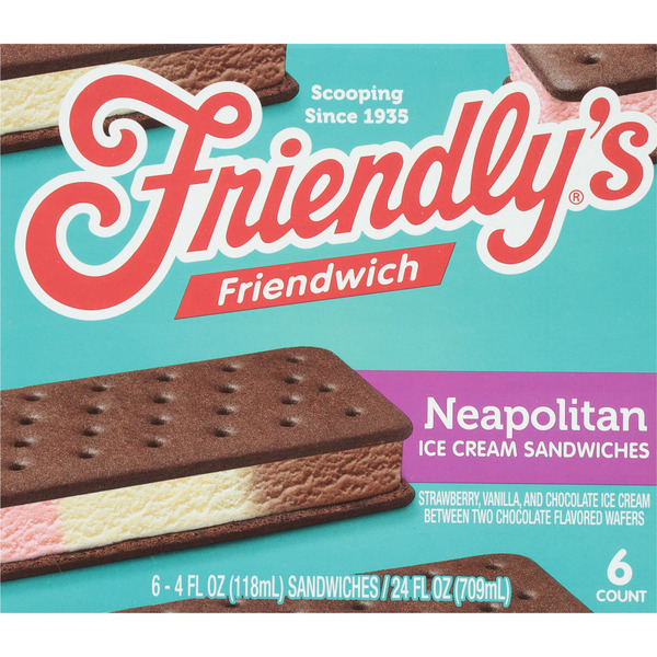 Ice Cream & Ice Friendly's Friendwich Ice Cream Sandwiches Neapolitan hero