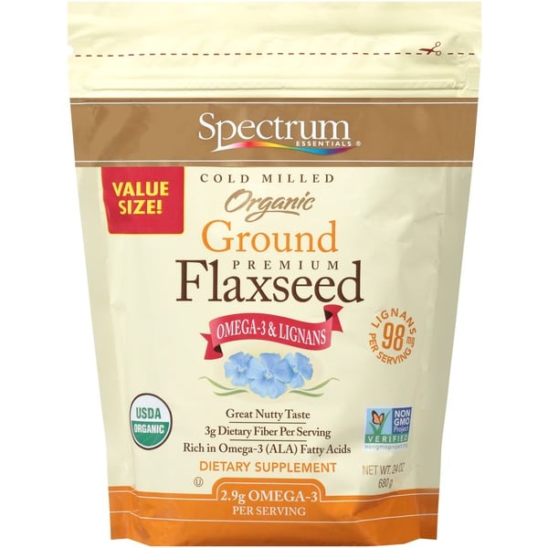 Whole & Ground Seeds Spectrum Essentials Cold Milled Organic Ground Premium Flaxseed Dietary Supplement hero