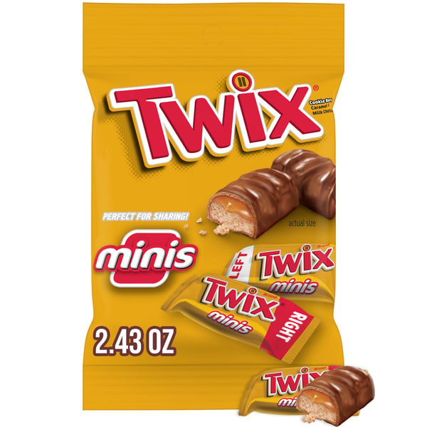 Candy & Chocolate TWIX Minis Caramel Cookie Individually Wrapped Chocolate Candy Bars hero