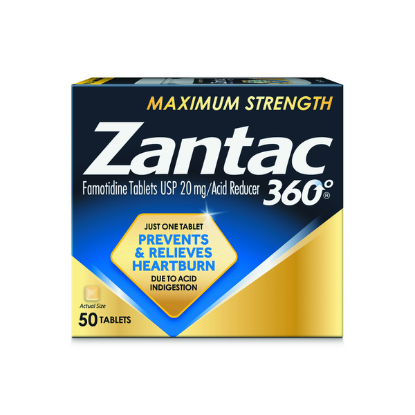 Digestion Zantac 360° Acid Reducer, Maximum Strength, 20 mg, Tablets hero