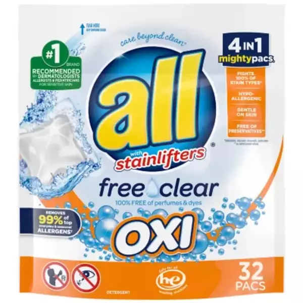 Laundry all Unit Dose Laundry Detergent Free Clear Mighty Pacs OXI hero