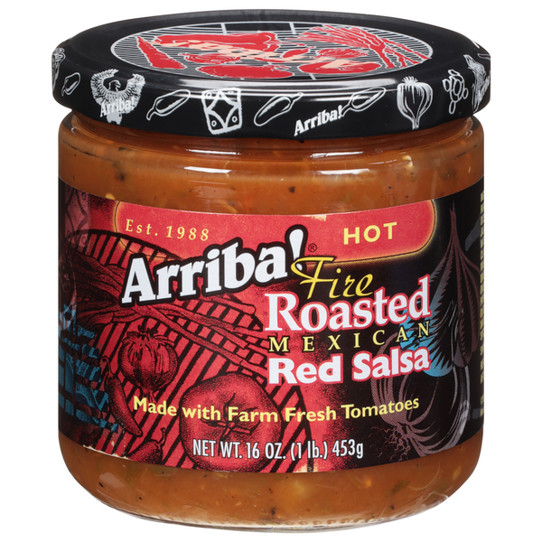 Preserved Dips & Spreads Arriba! Red Salsa, Fire Roasted Mexican, Hot hero