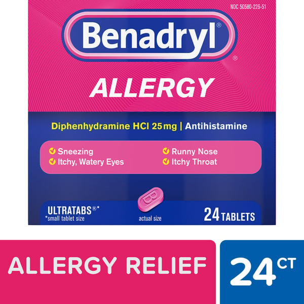 Allergy & Sinus Benadryl Ultratabs Antihistamine Cold & Allergy Relief Tablets hero