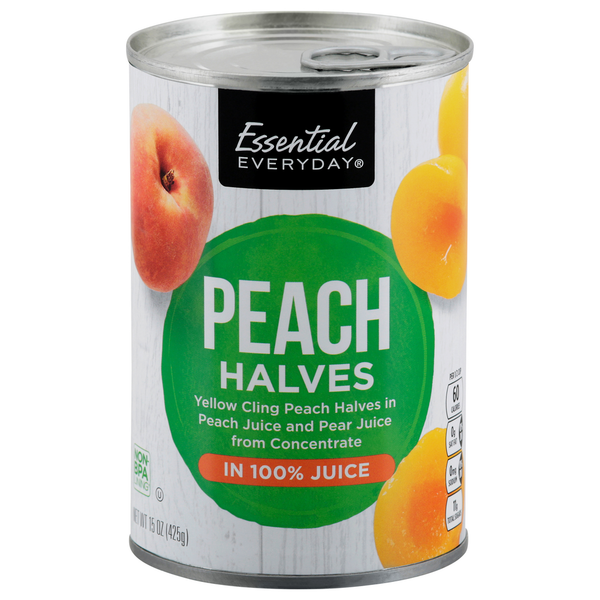 Canned Fruit & Applesauce Essential Everyday Peach, Halves hero