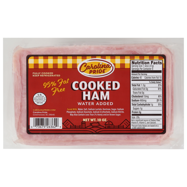 Packaged Meat Carolina Pride Cooked Ham, Water Added hero