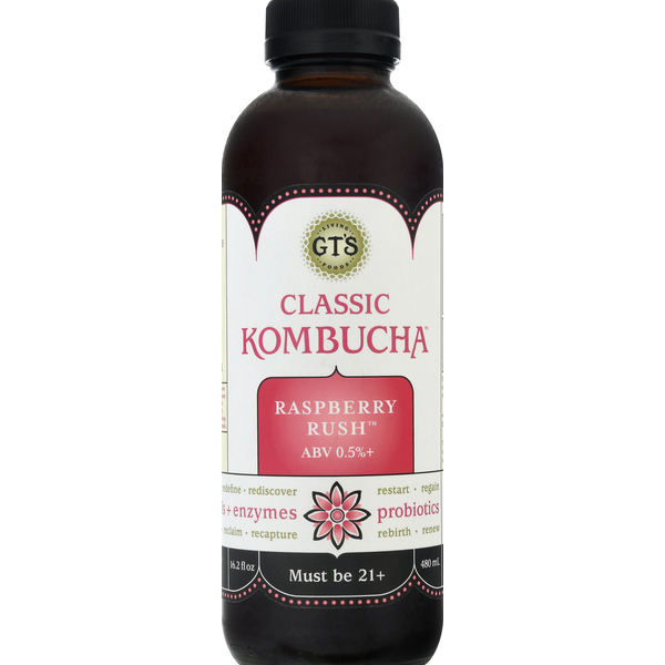 Kombucha GT's Living Foods Kombucha, Classic, Raspberry Rush hero