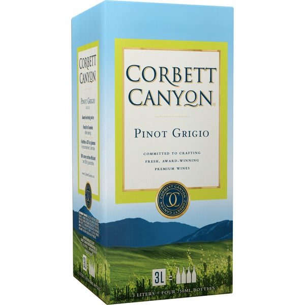 White Wines Corbett Canyon Pinot Grigio White Wine, 3L Box hero