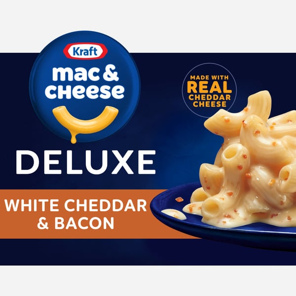 Instant Foods Kraft White Cheddar & Bacon Mac & Cheese Macaroni and Cheese Dinner hero