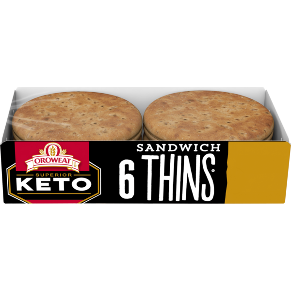 Bread Oroweat Sandwich Thins, 6 count, Superior Keto Pre-sliced Rolls hero