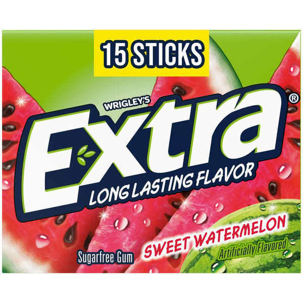 Candy & Chocolate Extra Gum Sweet Watermelon Sugar Free Chewing Gum Single Pack Stick hero