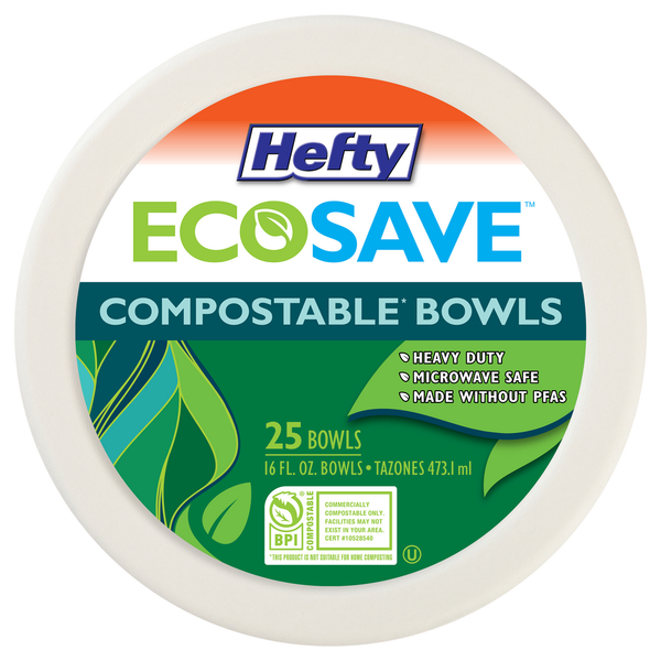 Plates, Bowls, Cups & Flatware Hefty Bowls, Compostable hero