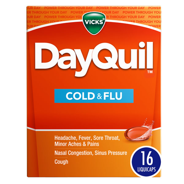 Cold, Flu & Allergy Vicks DayQuil Daytime Cold, Cough & Flu Medicine, Liquicaps hero