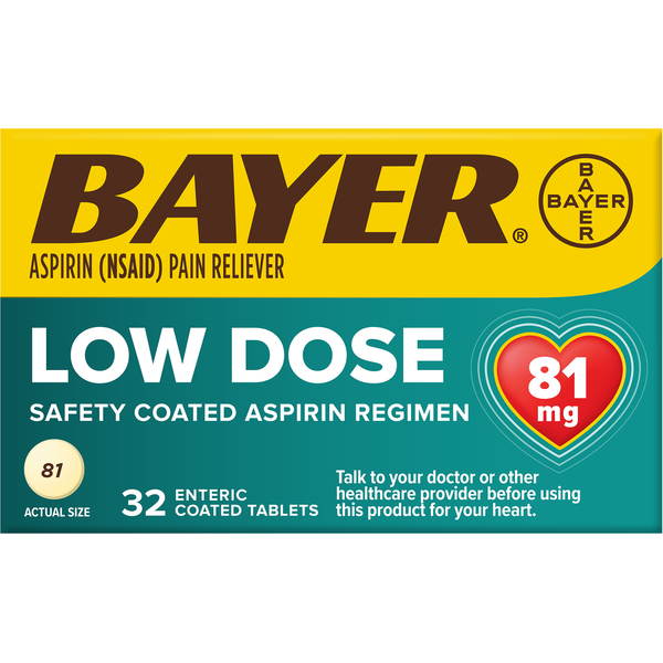 Muscles, Joints & Pain Relief Bayer Pain Reliever, Low Dose, 81 mg, Tablets hero