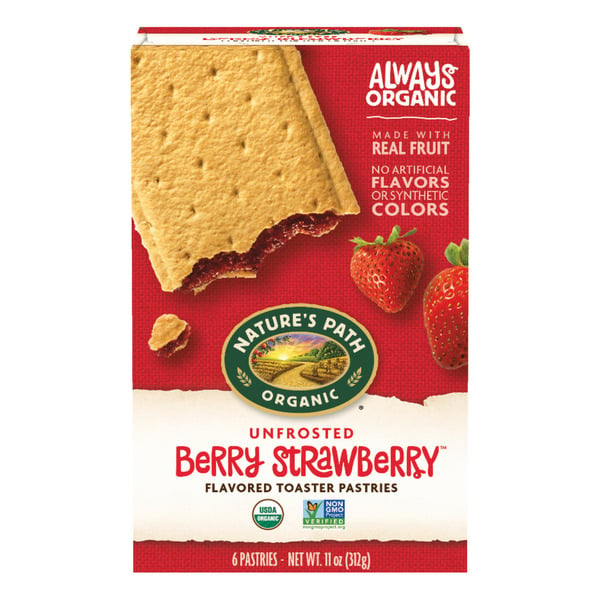 Breakfast Bars & Pastries Nature's Path Unfrosted Berry Strawberry Toaster Pastries hero