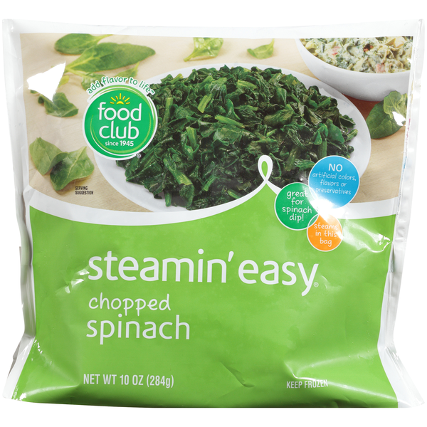 Packaged Vegetables & Fruits Food Club Steamin' Easy, Chopped Spinach hero