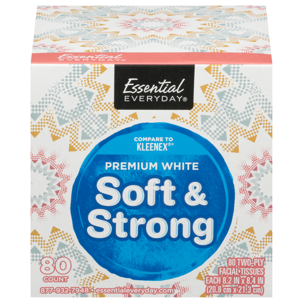 Facial Care Essential Everyday Facial Tissue, Premium White, Two-Ply - 8.2 x 8.4 in hero