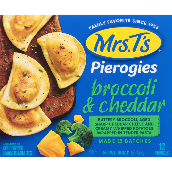 Frozen Meals Mrs. T's Pierogies, Broccoli & Cheddar hero